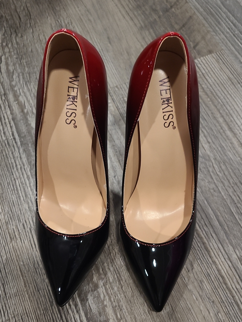 wetkiss Red Black Ombre High Stiletto Heels Size 9 - Picture 5 of 7